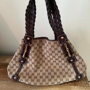 Authentic Gucci Logo Bag, Brown